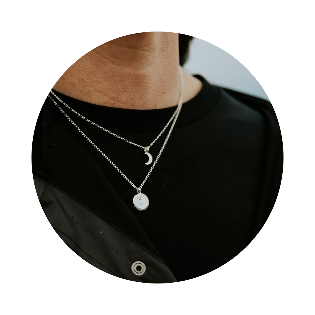 Silver Algiz Rune Necklace | Protection