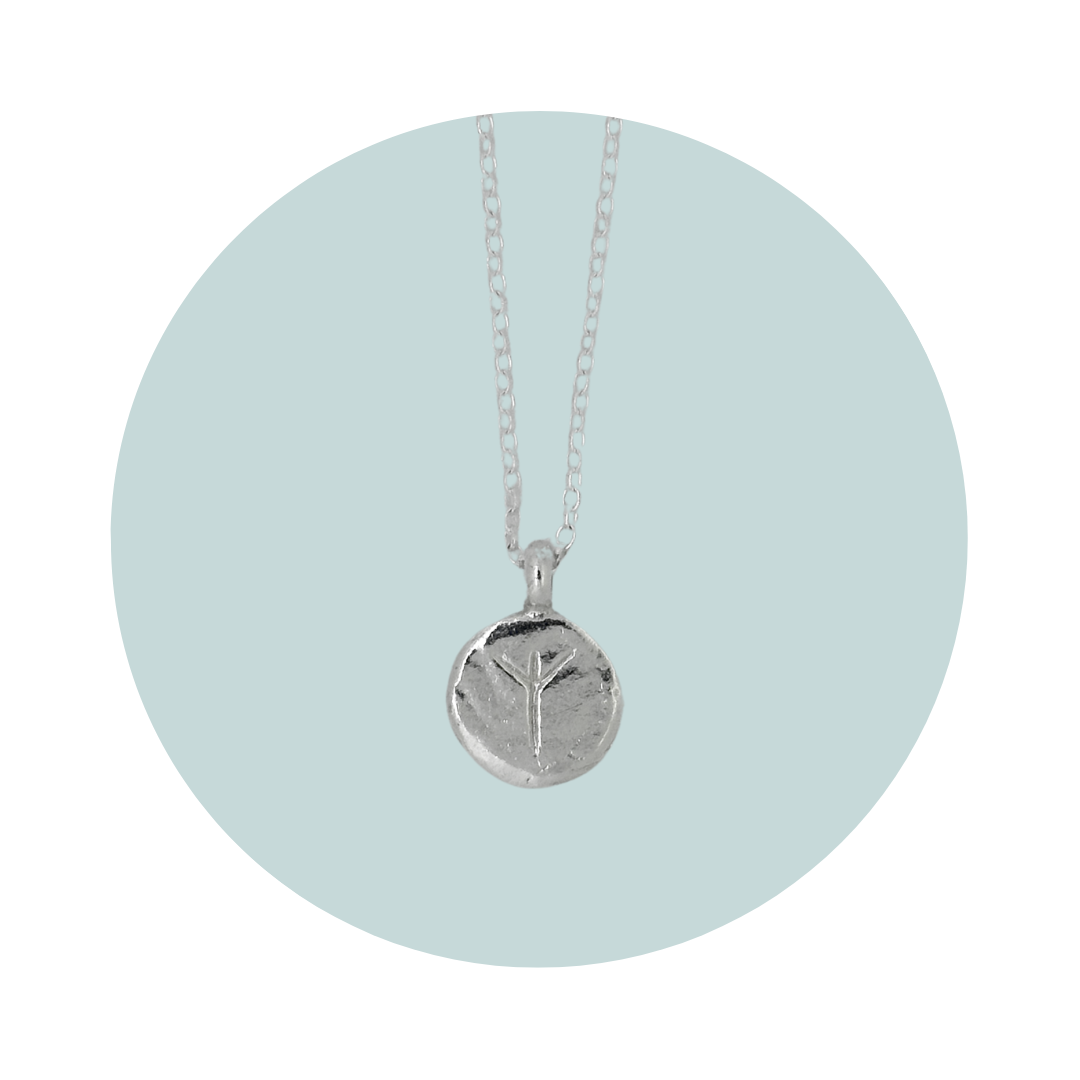 Silver Algiz Rune Necklace | Protection
