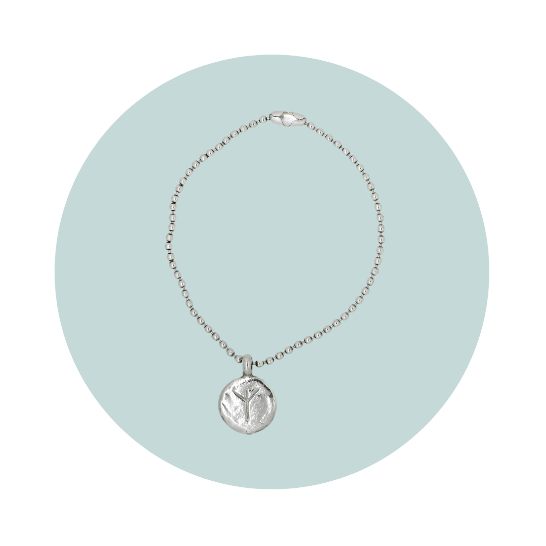 Silver Algiz Rune Bracelet | Protection