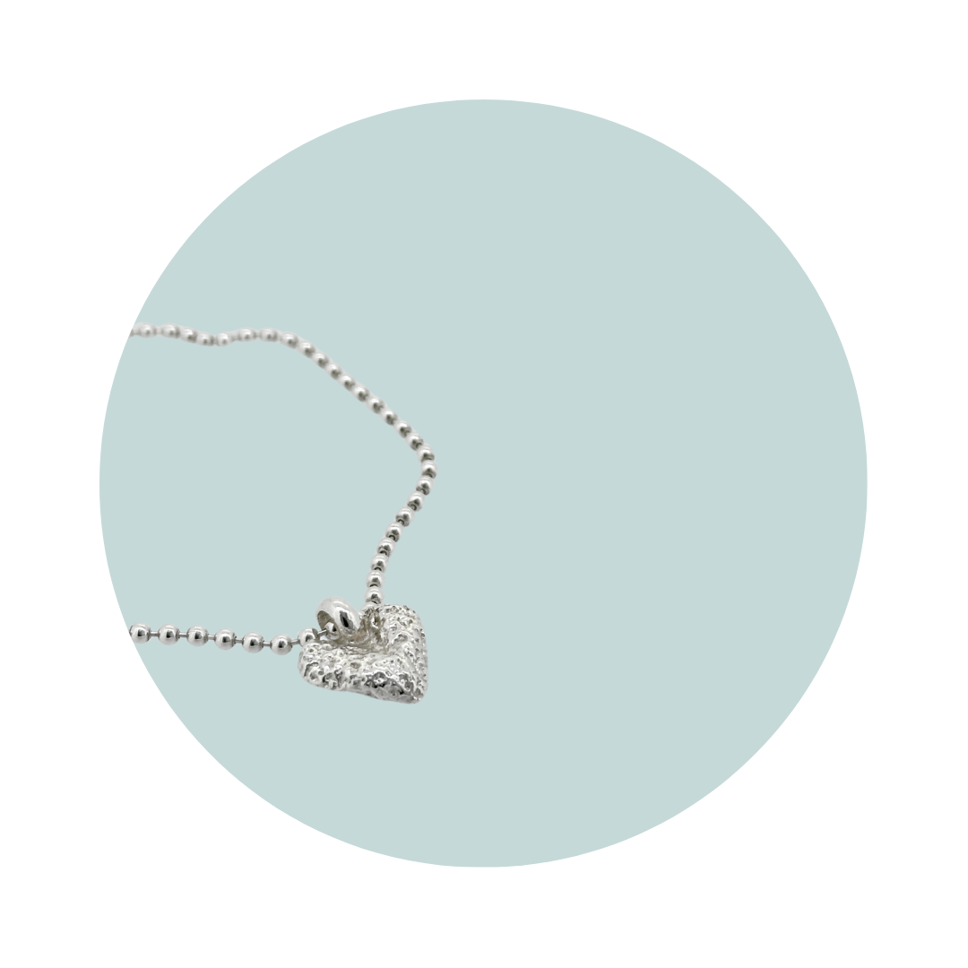 Silver Coral Heart Charm Bracelet