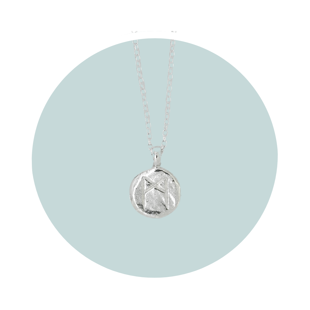 Silver Mannaz Rune Necklace | Individuality & Potential