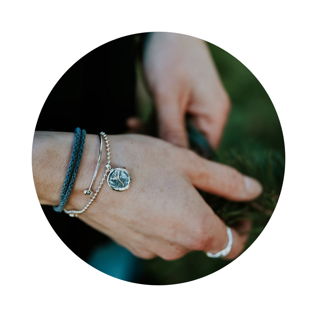 Silver Algiz Rune Bracelet | Protection