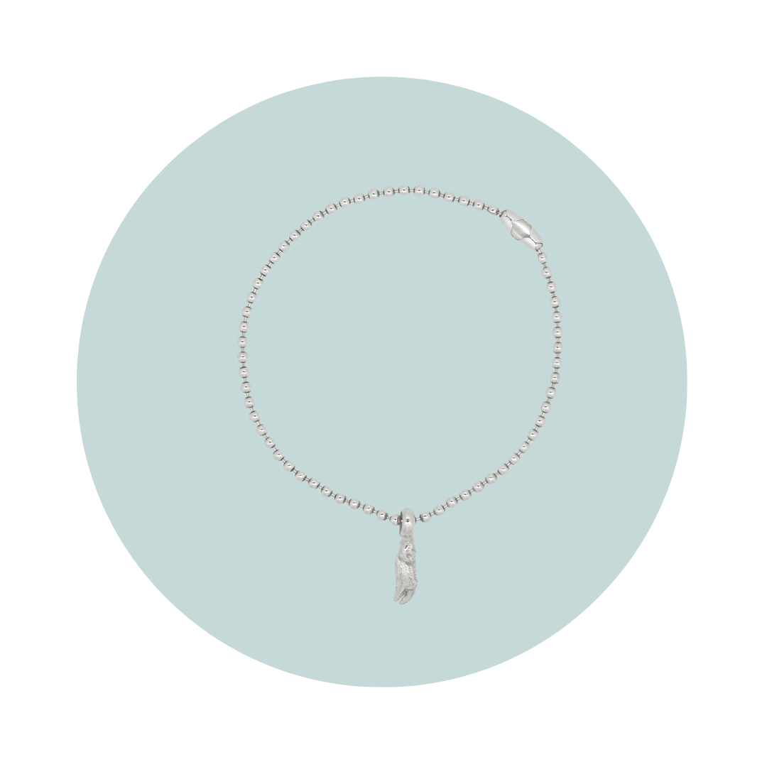 Silver Crab Claw Charm Bracelet