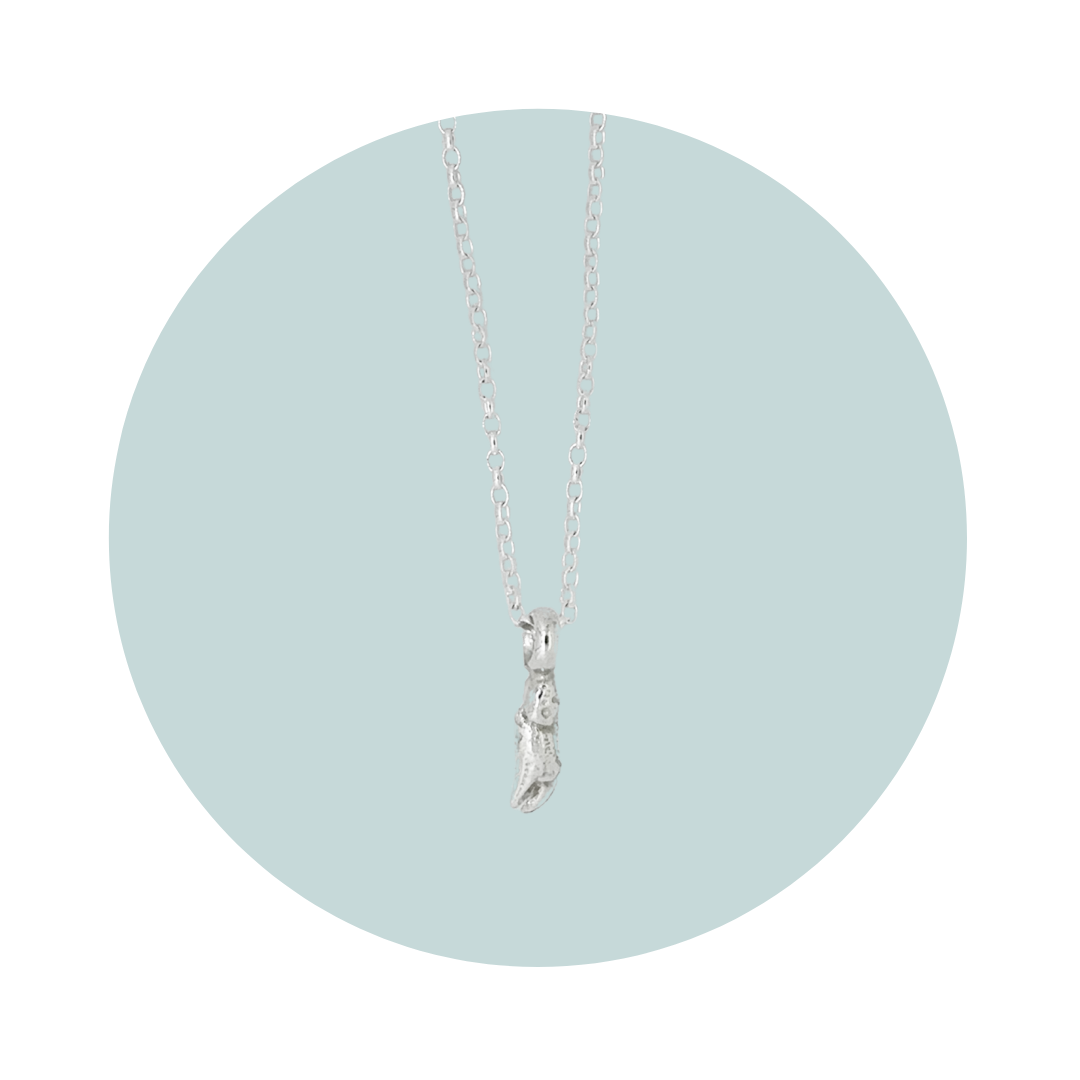 Silver Crab Claw Pendant Necklace