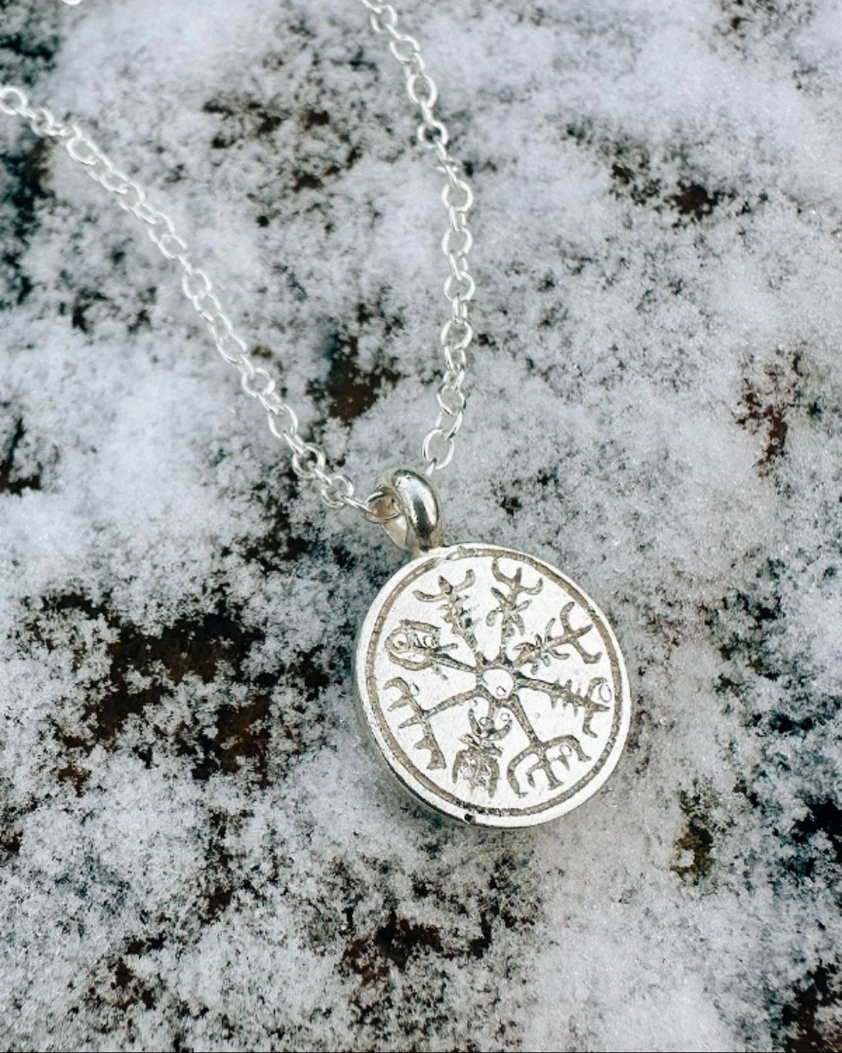 Silver Vegvísir Compass Necklace | Guidance – EBB & FLO