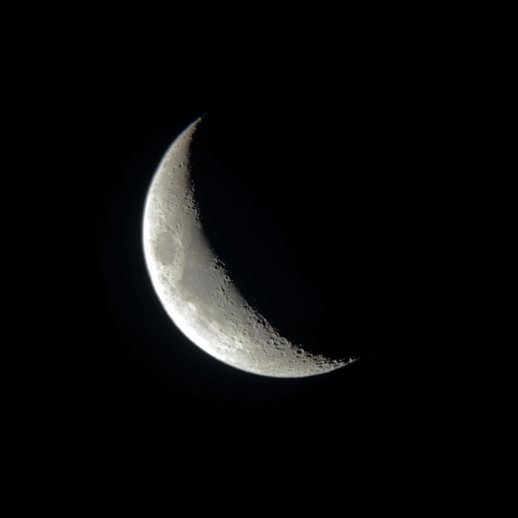 Large Crescent Moon Necklace Silver