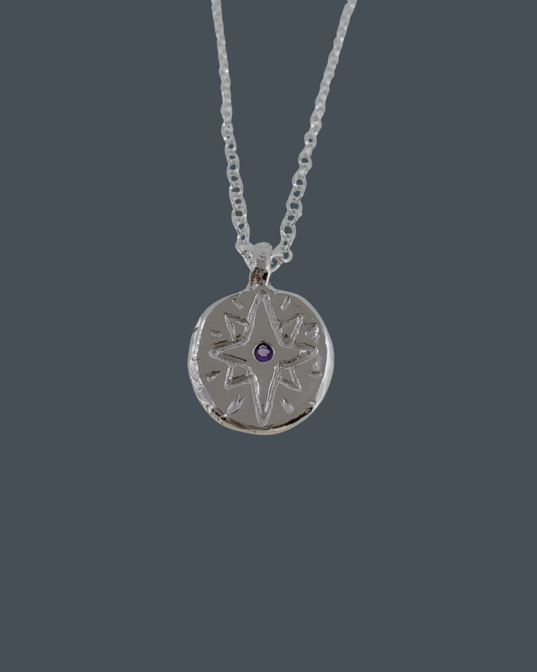 Silver North Star Pendant Necklace