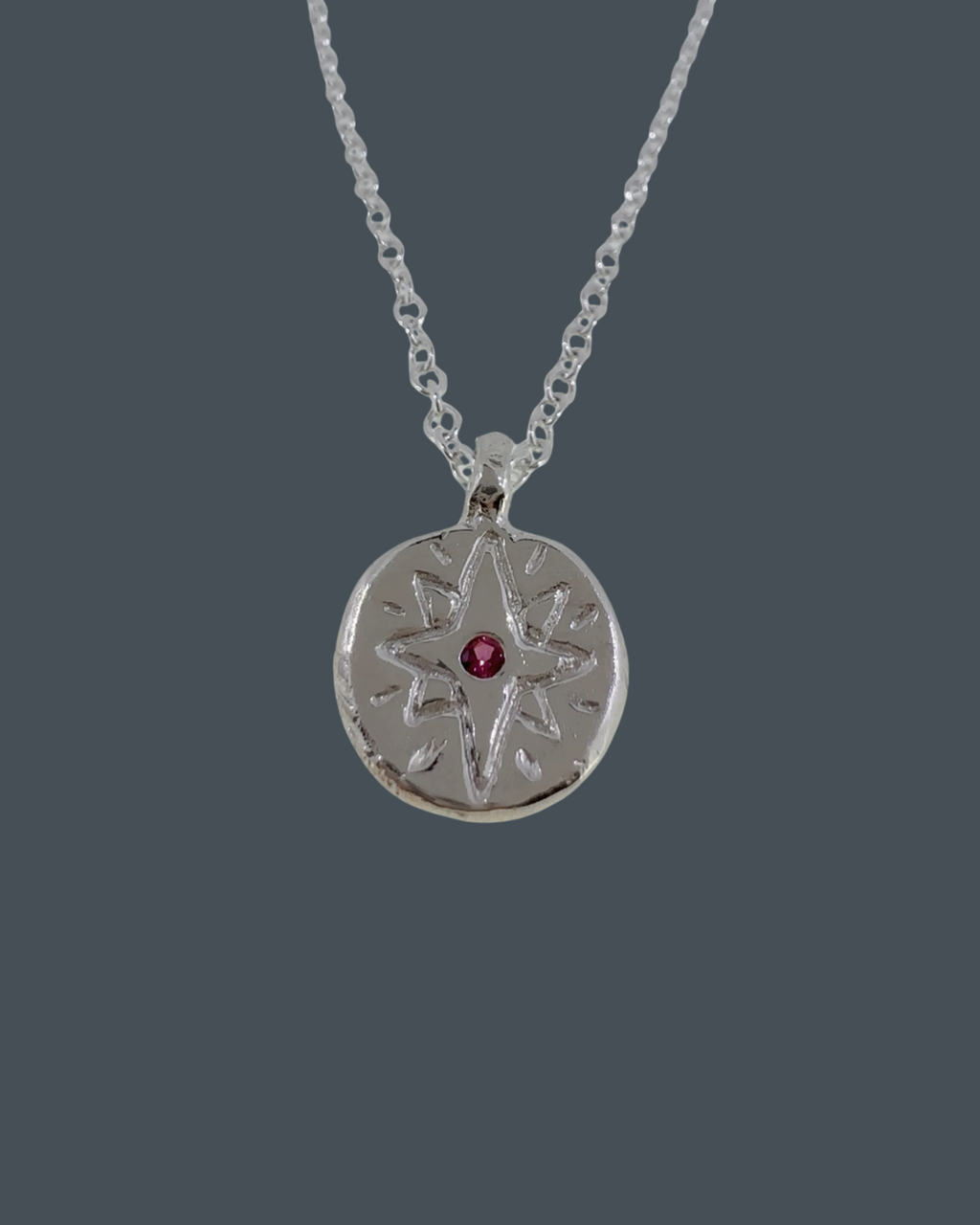 Silver North Star Pendant Necklace