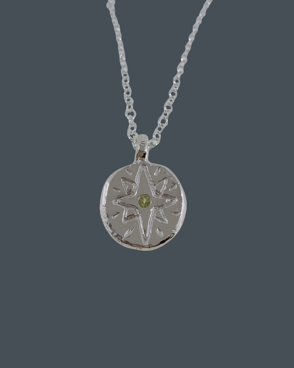 Silver North Star Pendant Necklace