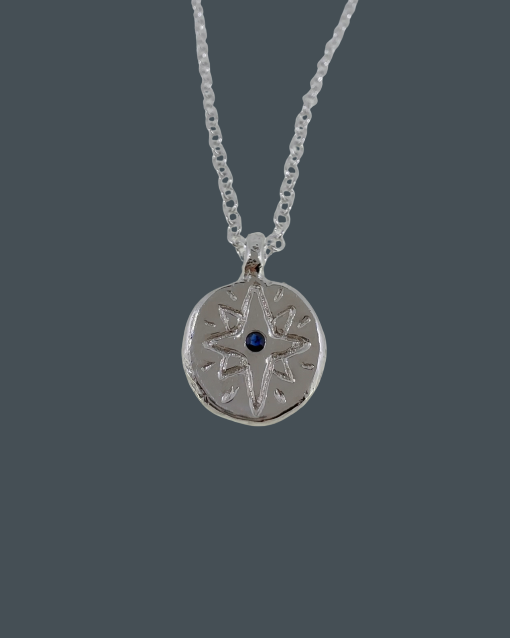 Silver North Star Pendant Necklace