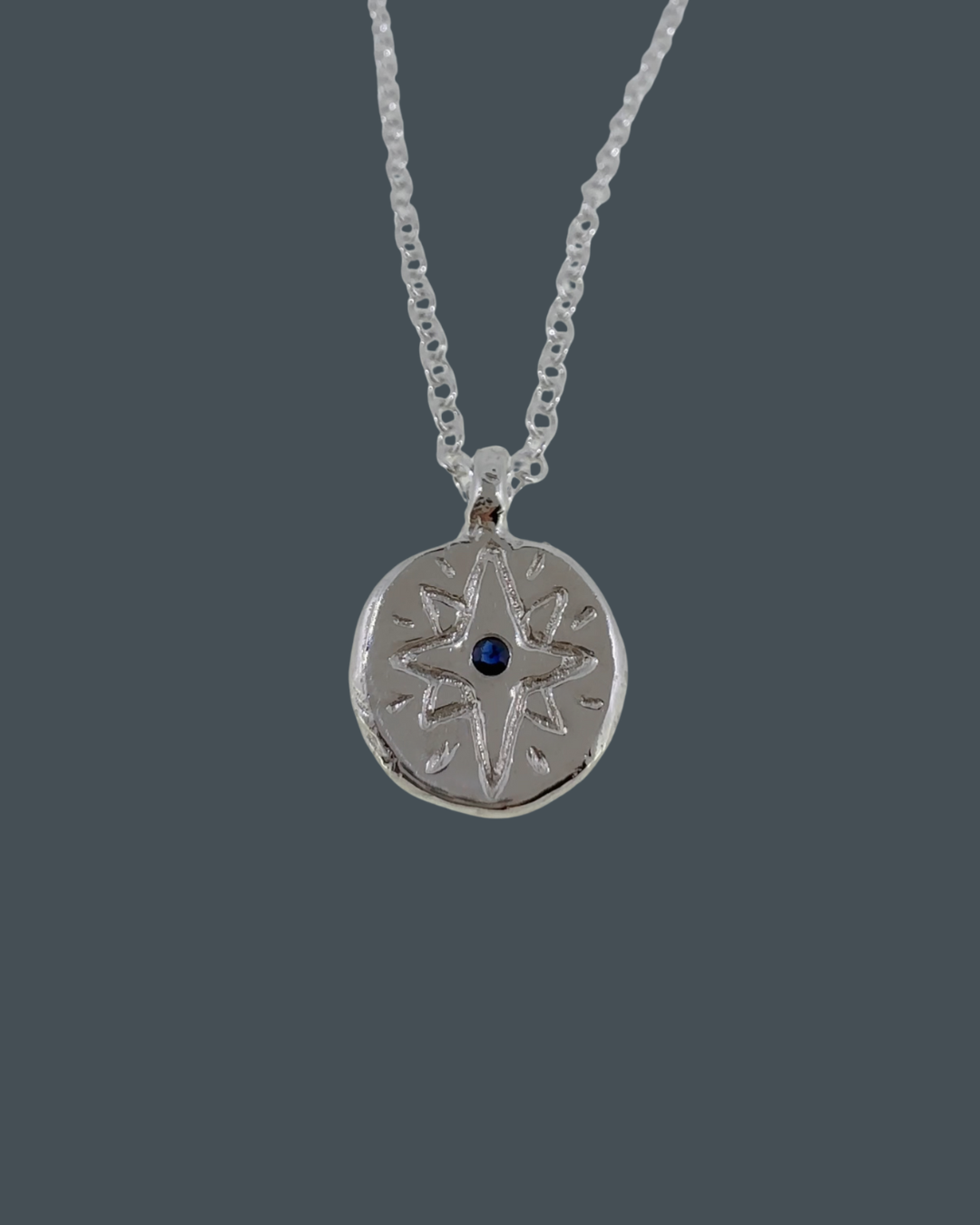 Silver North Star Pendant Necklace