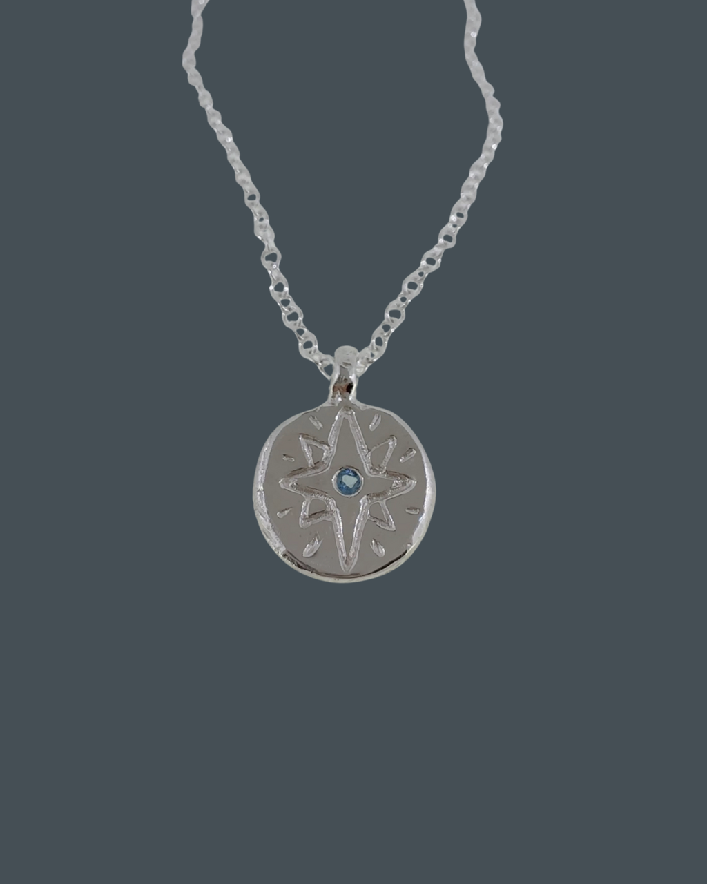 Silver North Star Pendant Necklace