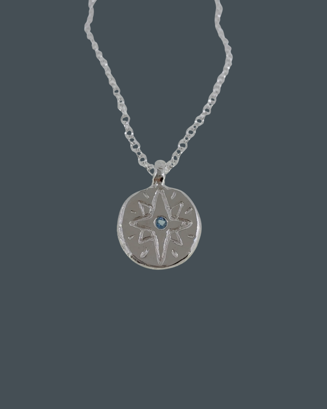 Silver North Star Pendant Necklace