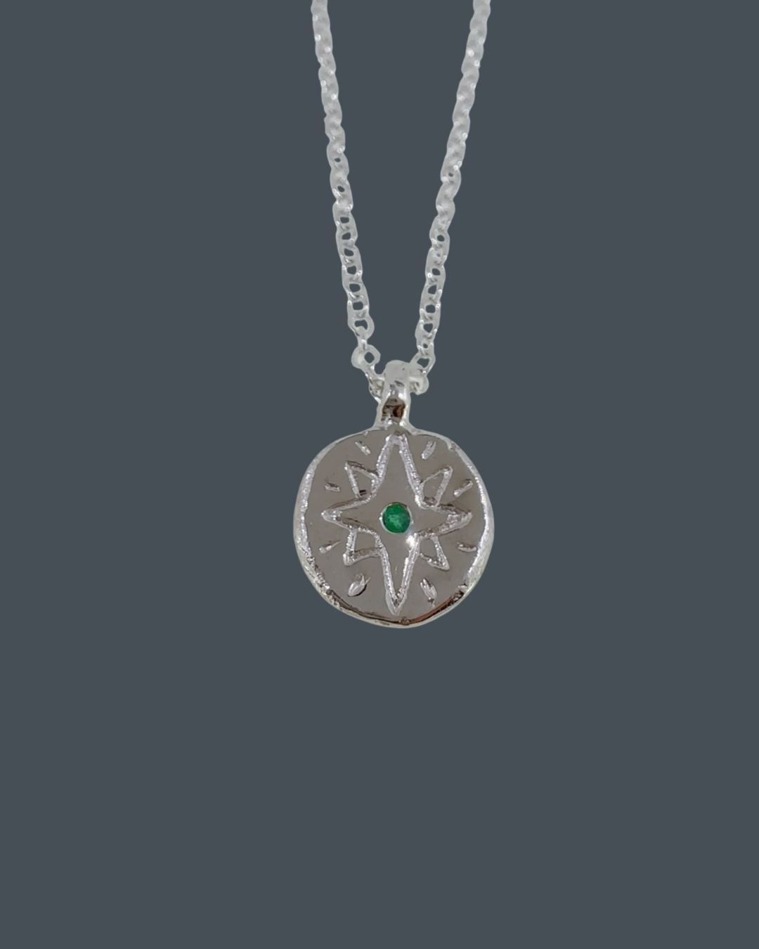 Silver North Star Pendant Necklace