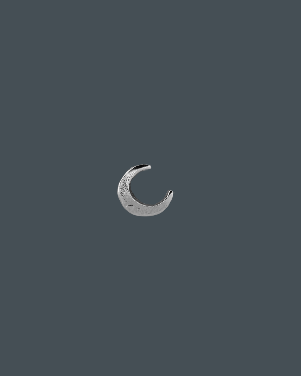 Tiny Silver Crescent Moon Stud Earring