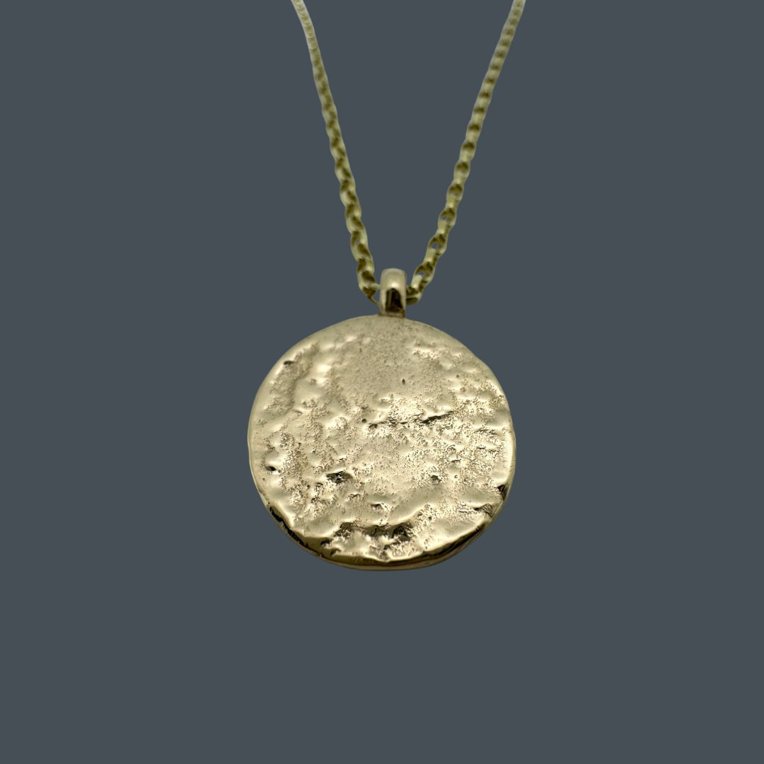 Gold Full Moon Pendant Necklace
