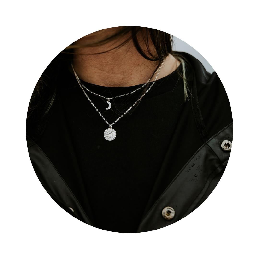 Silver Vegvísir Compass Necklace | Guidance