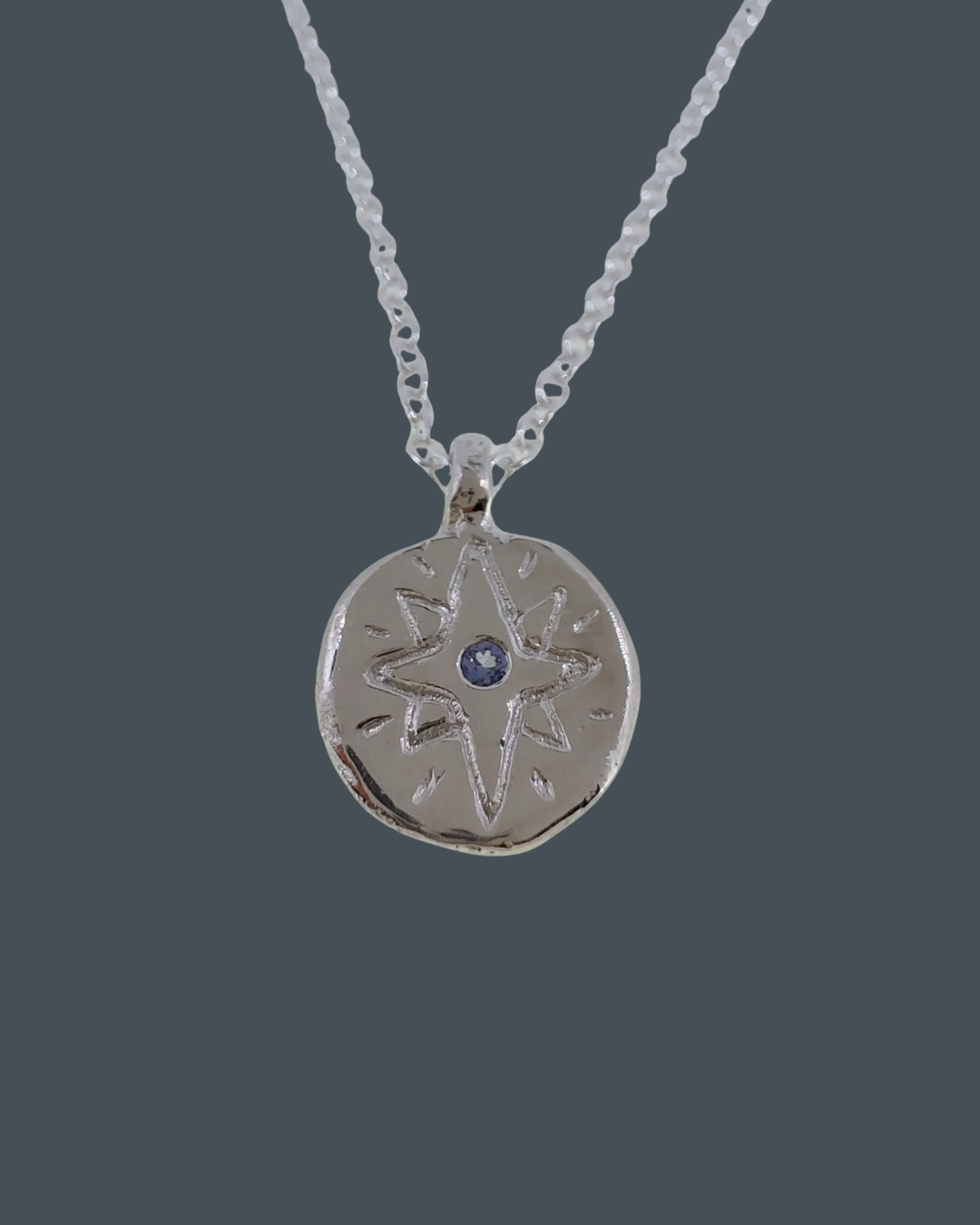 Silver North Star Pendant Necklace