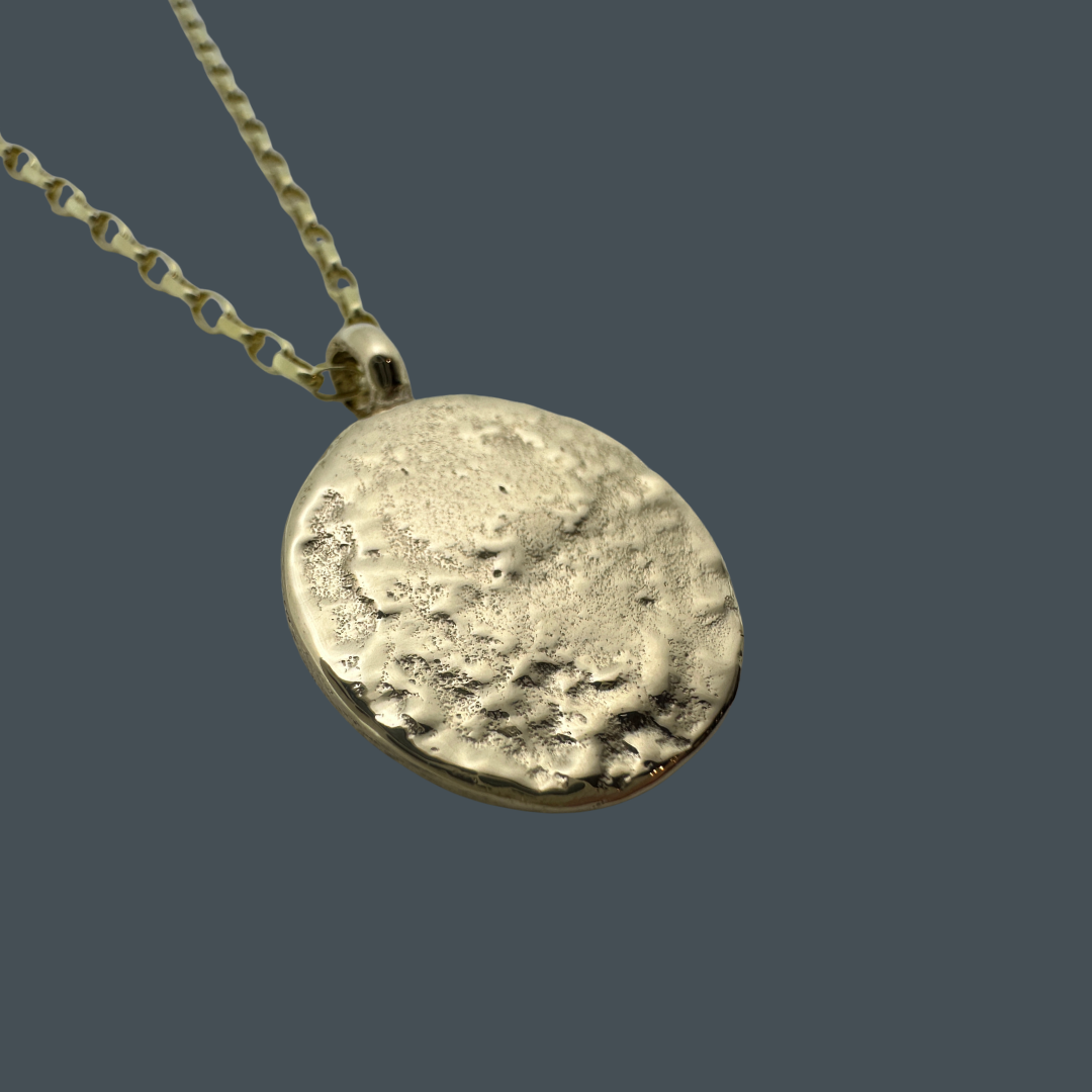 Gold Full Moon Pendant Necklace