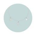 Silver Sun, Moon & Star Trio Charm Necklace