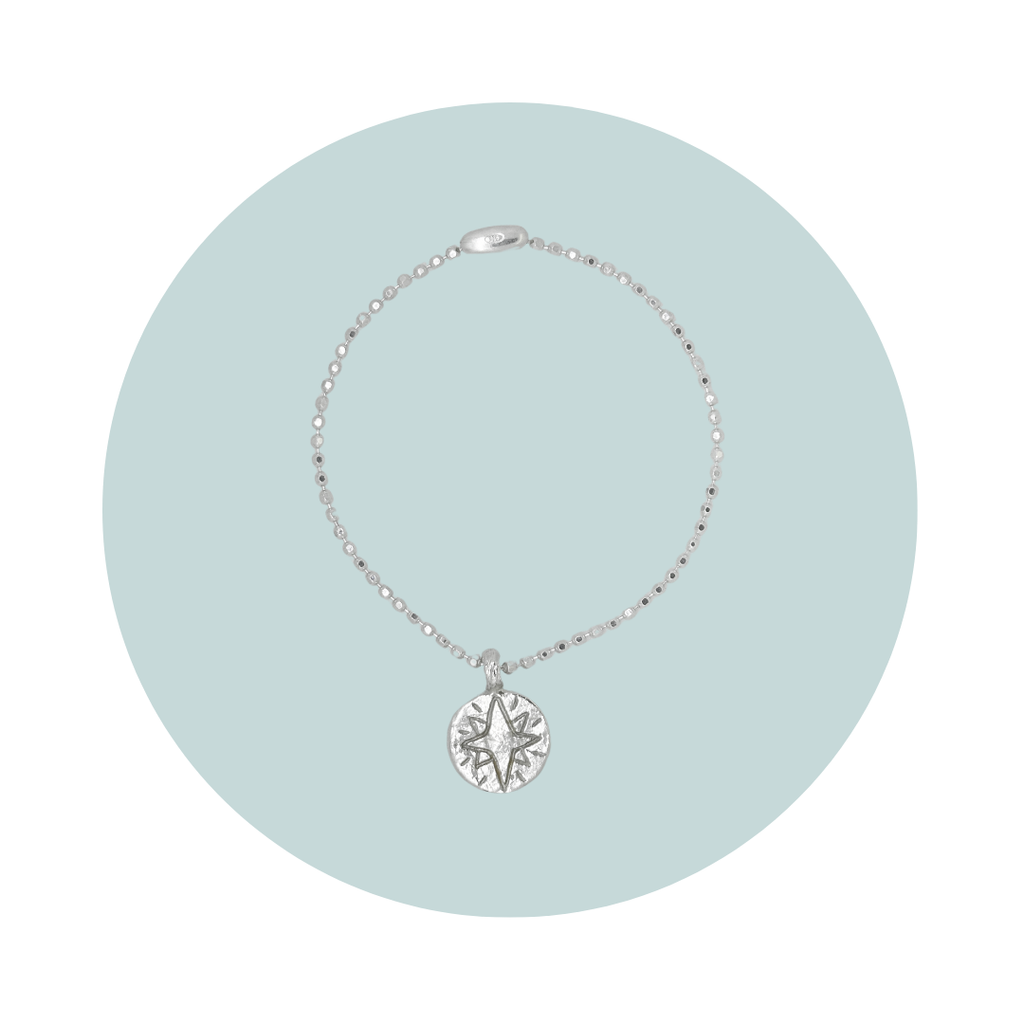 Silver North Star Charm Bracelet