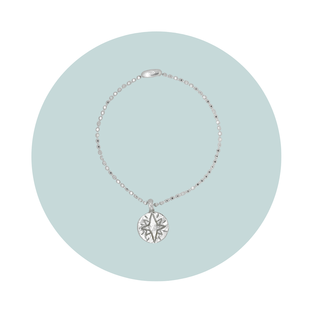Silver North Star Charm Bracelet