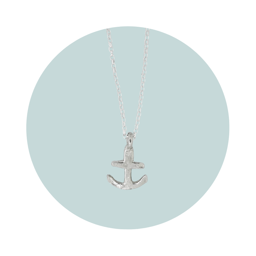 Silver Anchor Pendant Necklace