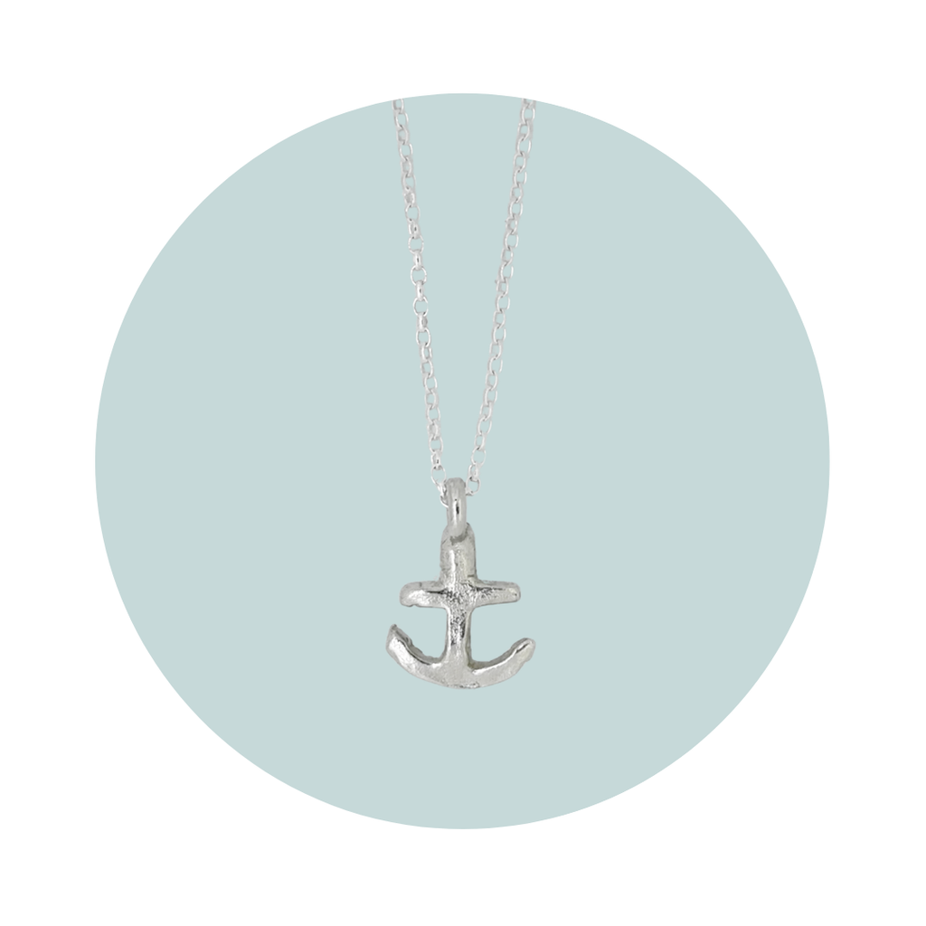 Silver Anchor Pendant Necklace
