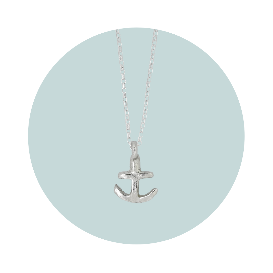 Silver Anchor Pendant Necklace