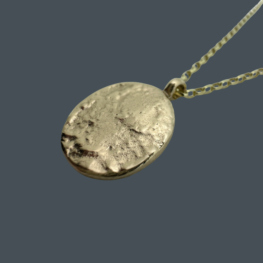 Gold Full Moon Pendant Necklace