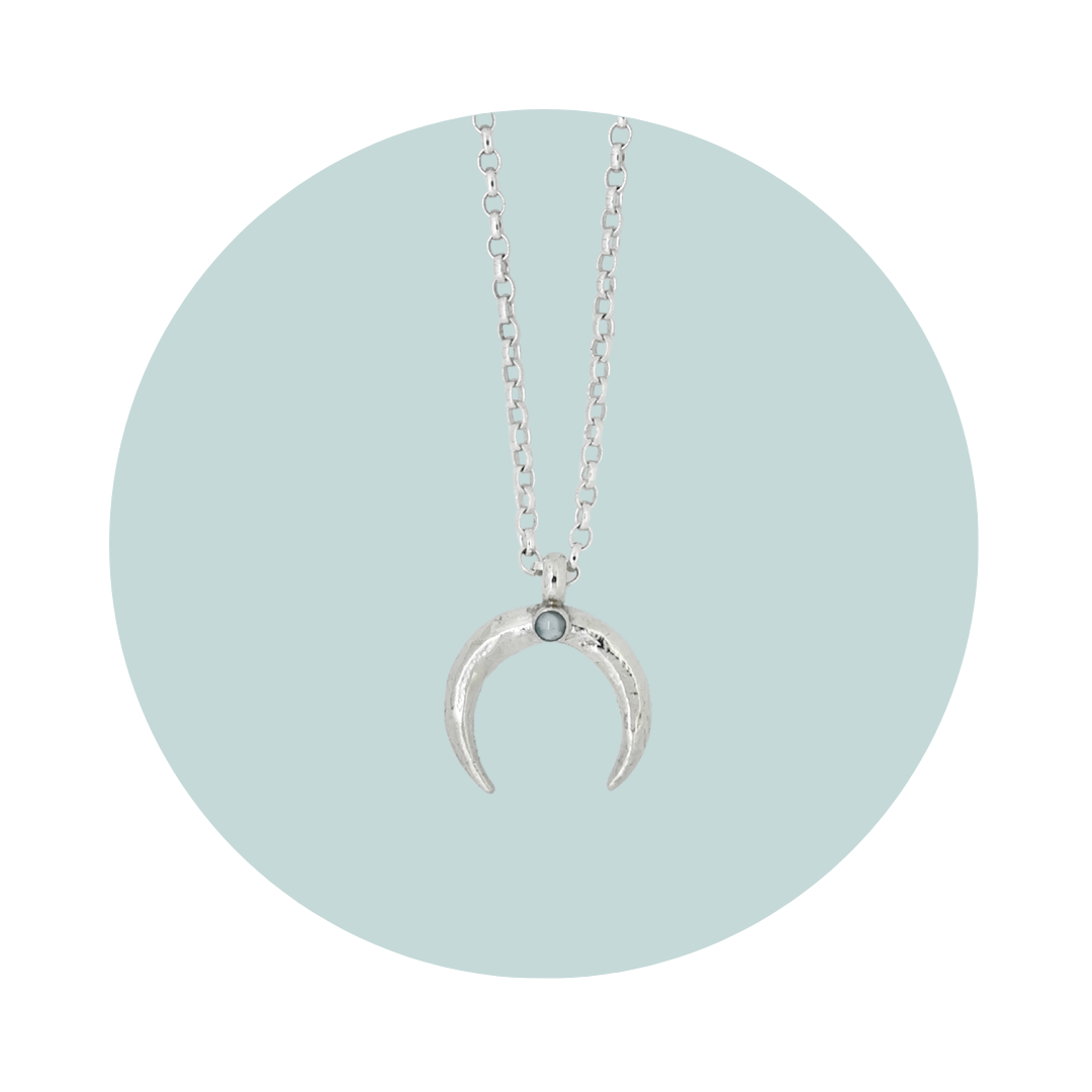 Silver Crescent Necklace | Selene & the Sea