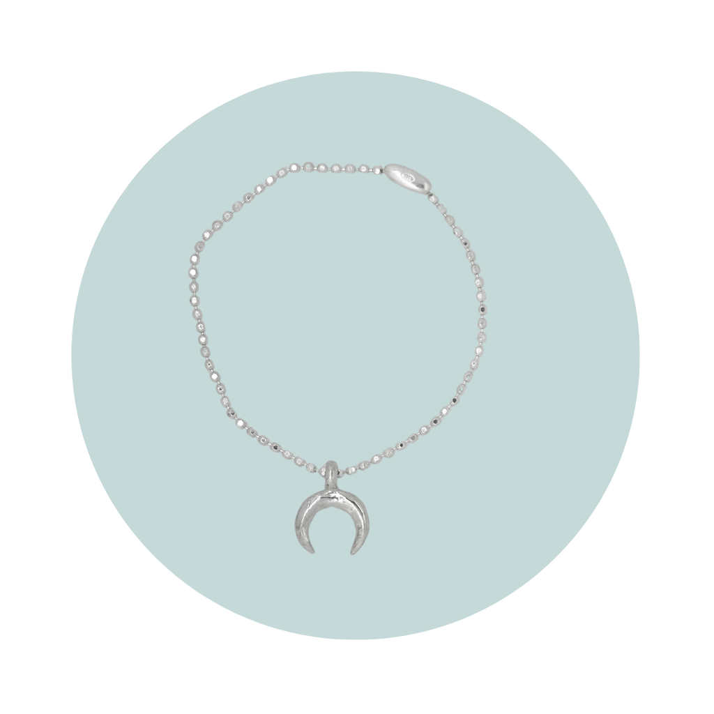 Silver Mini Selene Crescent Bracelet