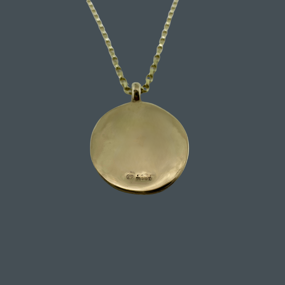 Gold Full Moon Pendant Necklace