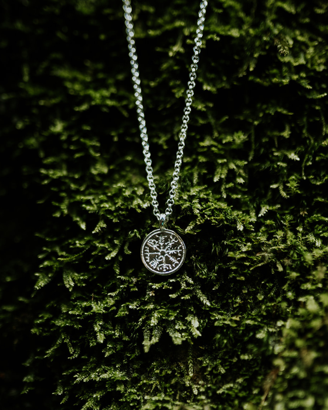 Silver Vegvísir Compass Necklace | Guidance