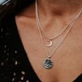 Crescent Moon Necklace Silver