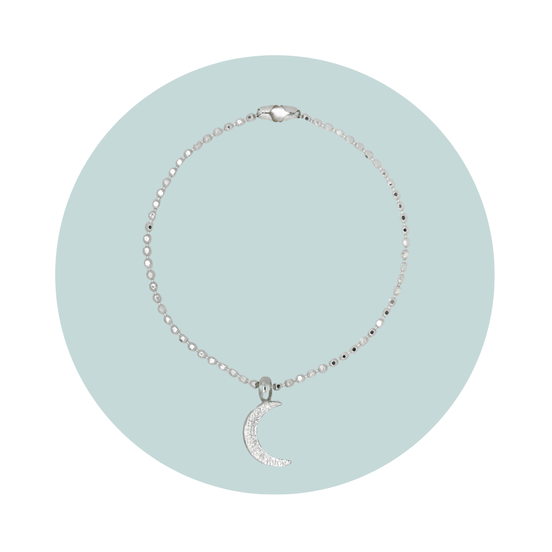 Silver Crescent Moon Bracelet