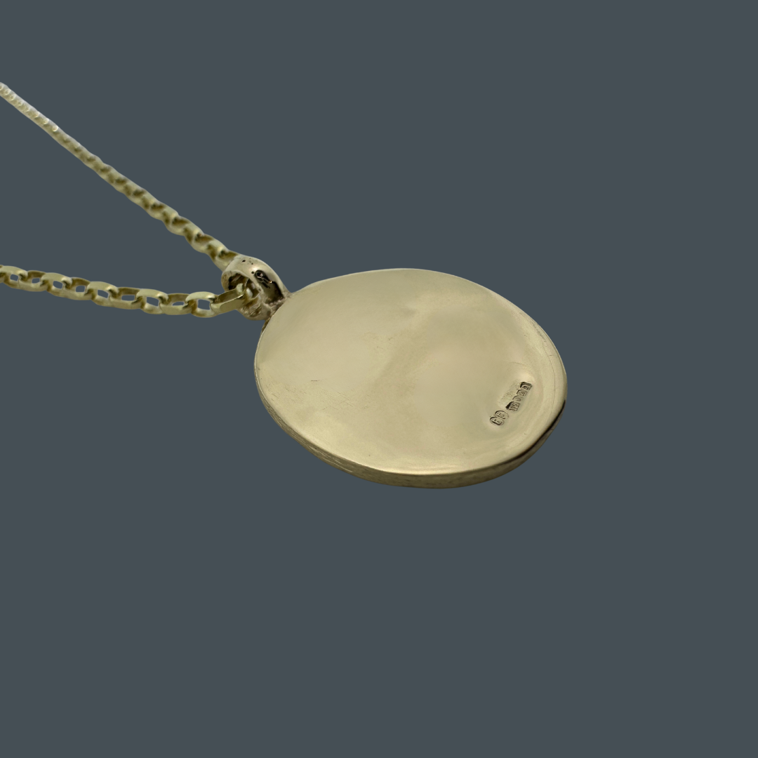 Gold Full Moon Pendant Necklace