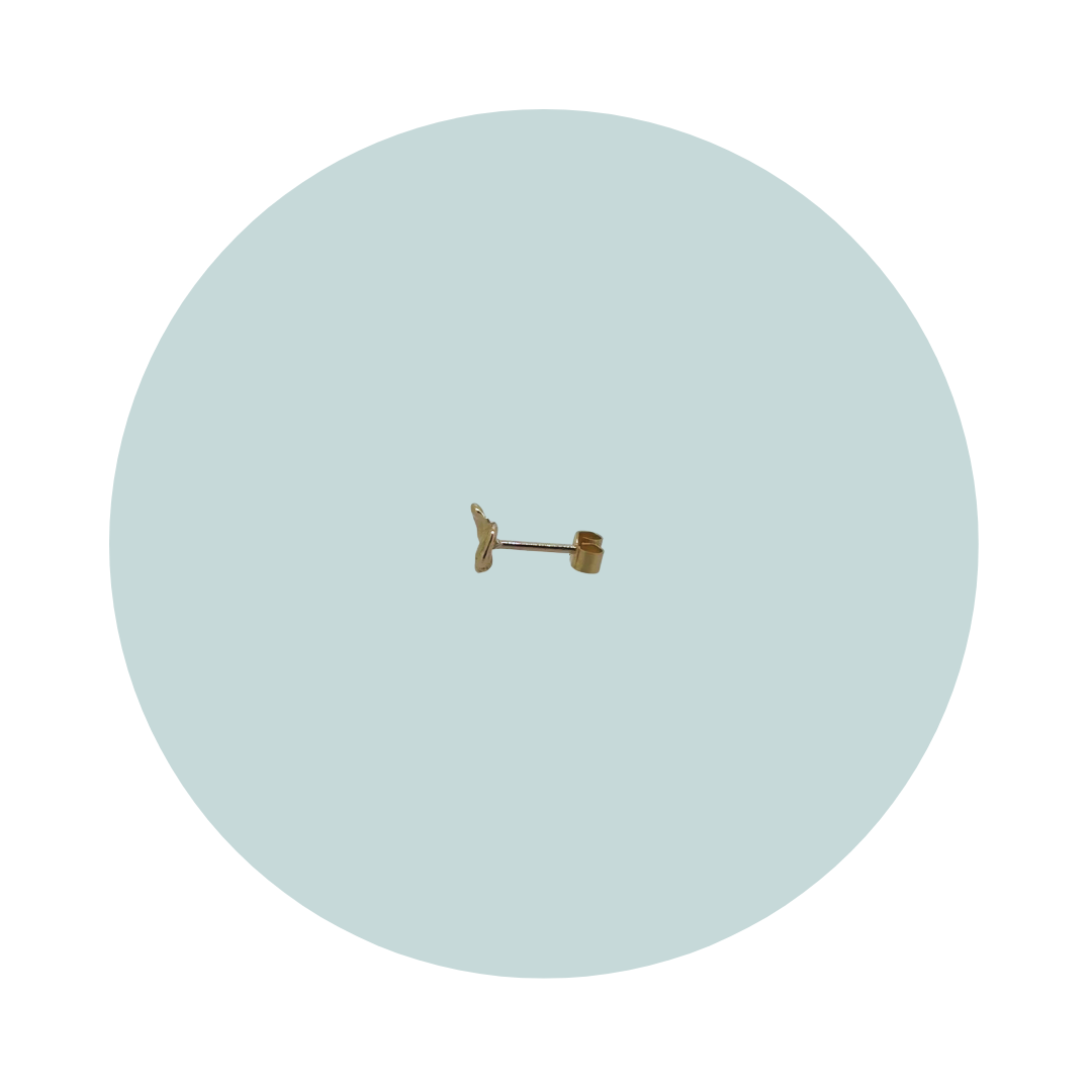 Flow Gold Stud Earring #5