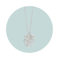 Sterling Silver Leaf Necklace | Monstera Pendant