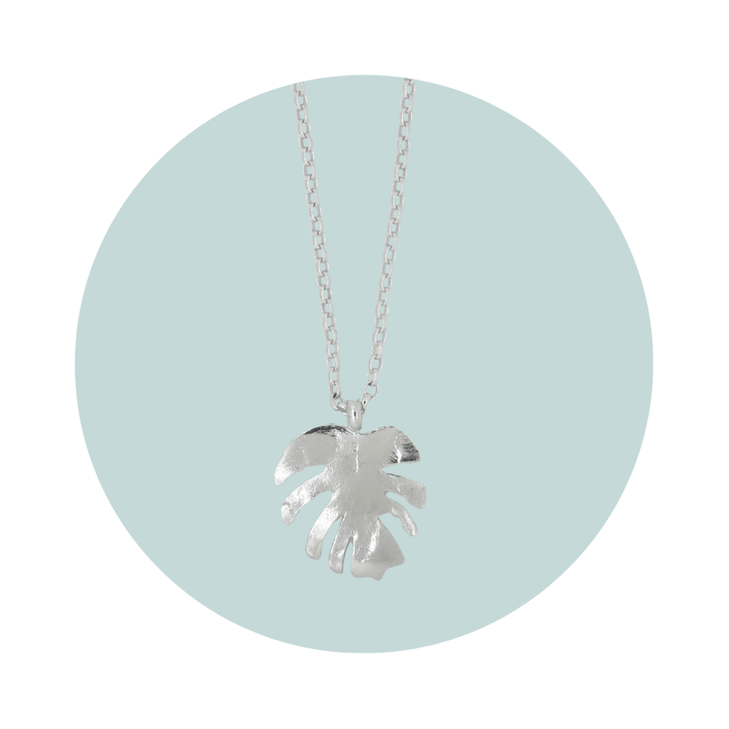 Sterling Silver Leaf Necklace | Monstera Pendant
