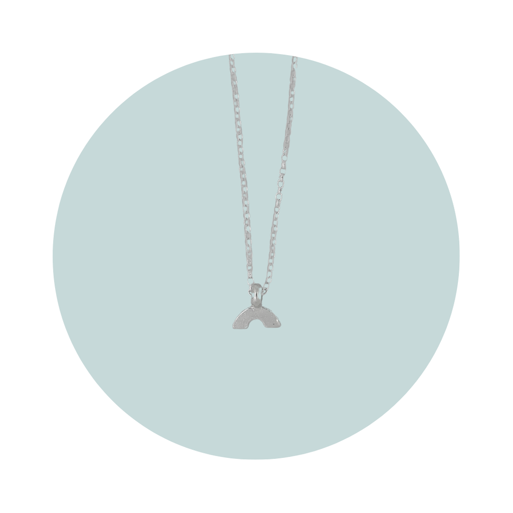 Silver Rainbow Pendant Necklace
