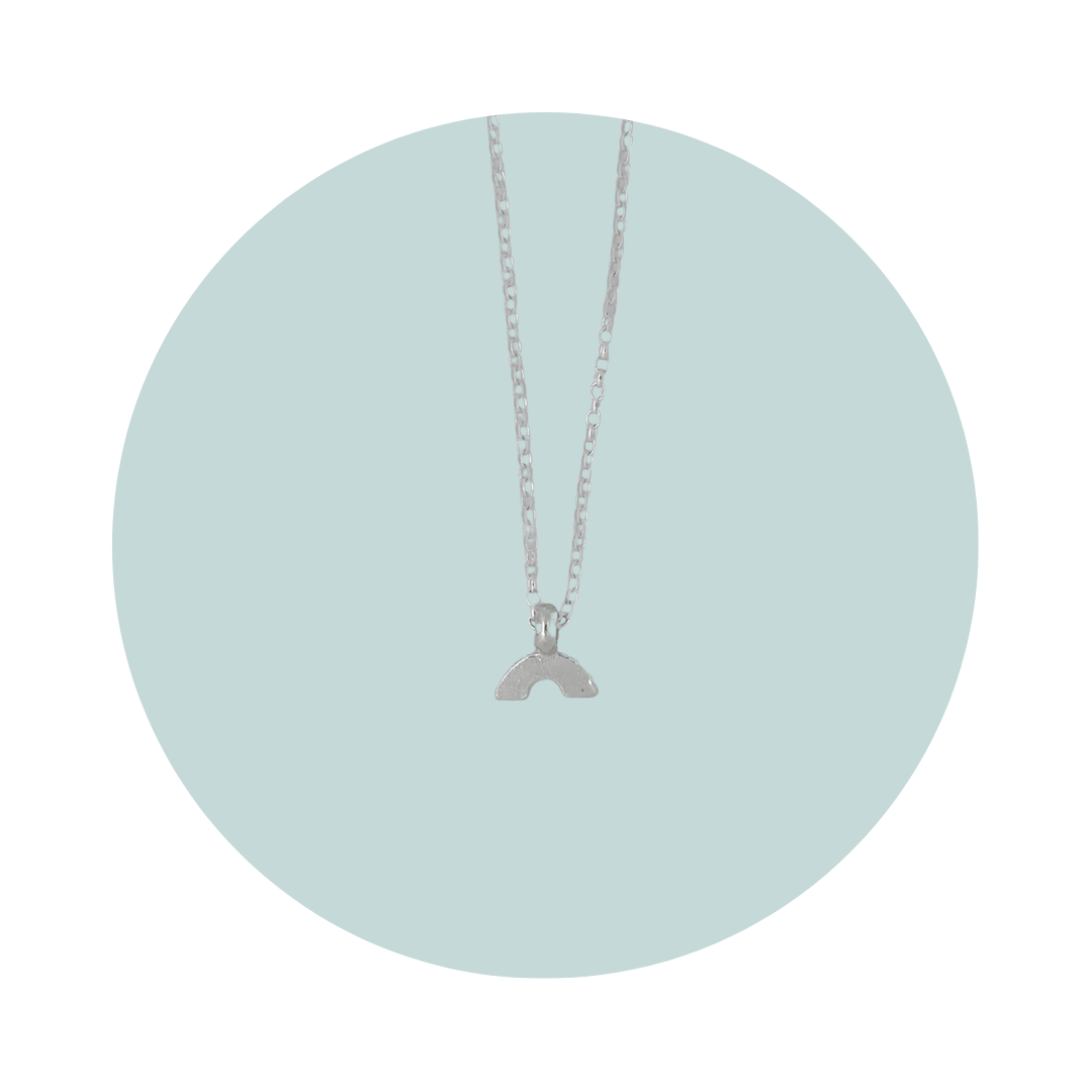 Silver Rainbow Pendant Necklace