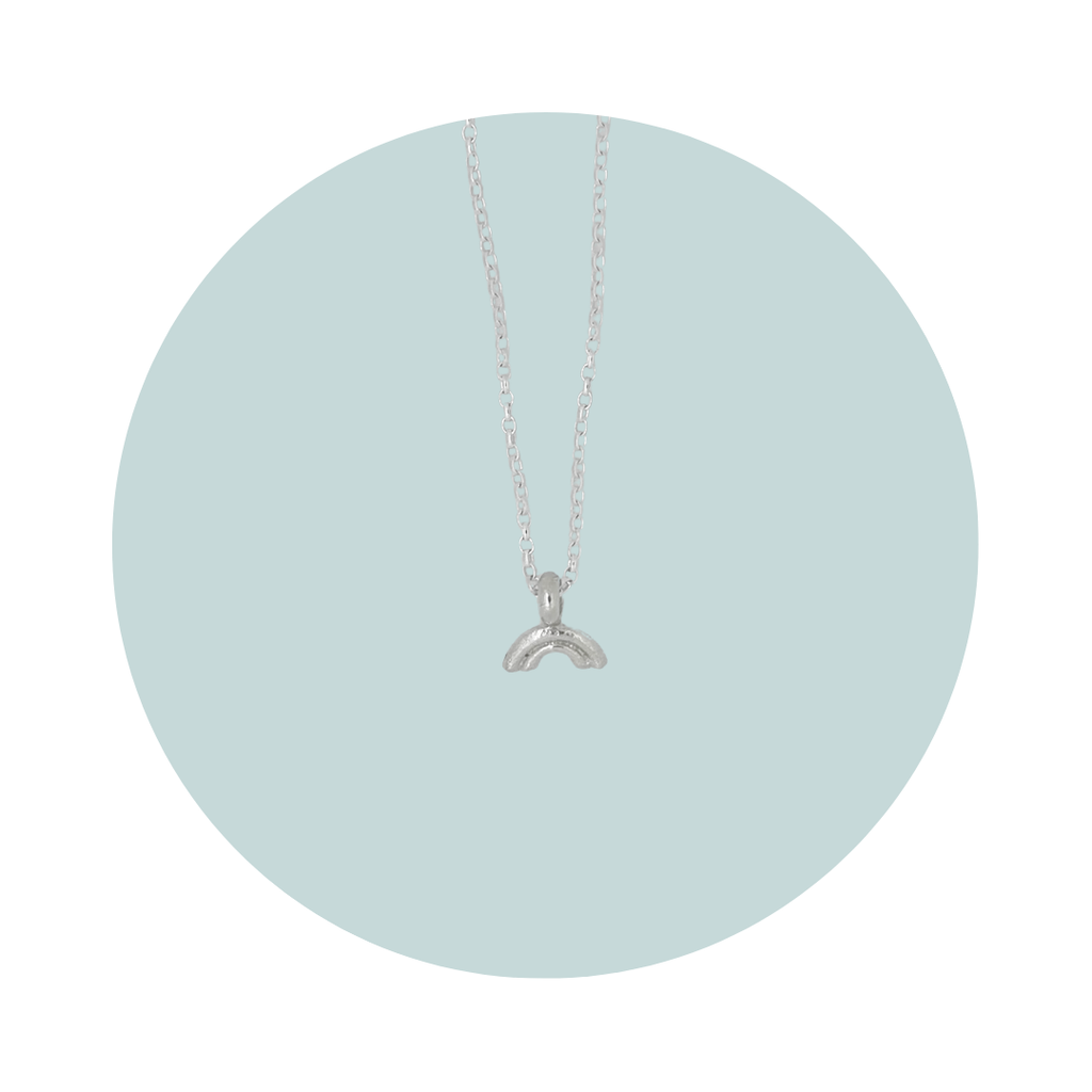 Silver Rainbow Pendant Necklace