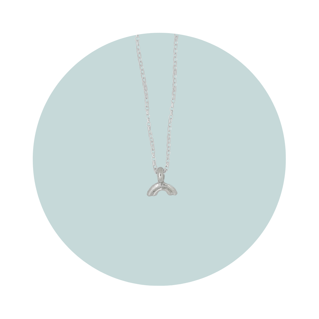 Silver Rainbow Pendant Necklace