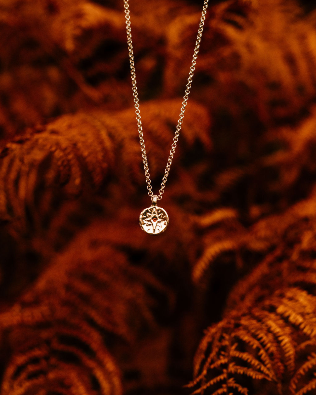 Silver North Star Pendant Necklace