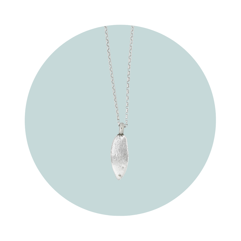 Silver Surfboard Pendant Necklace
