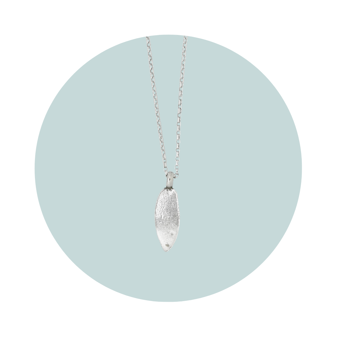 Silver Surfboard Pendant Necklace