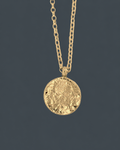 Gold Full Moon Pendant Necklace