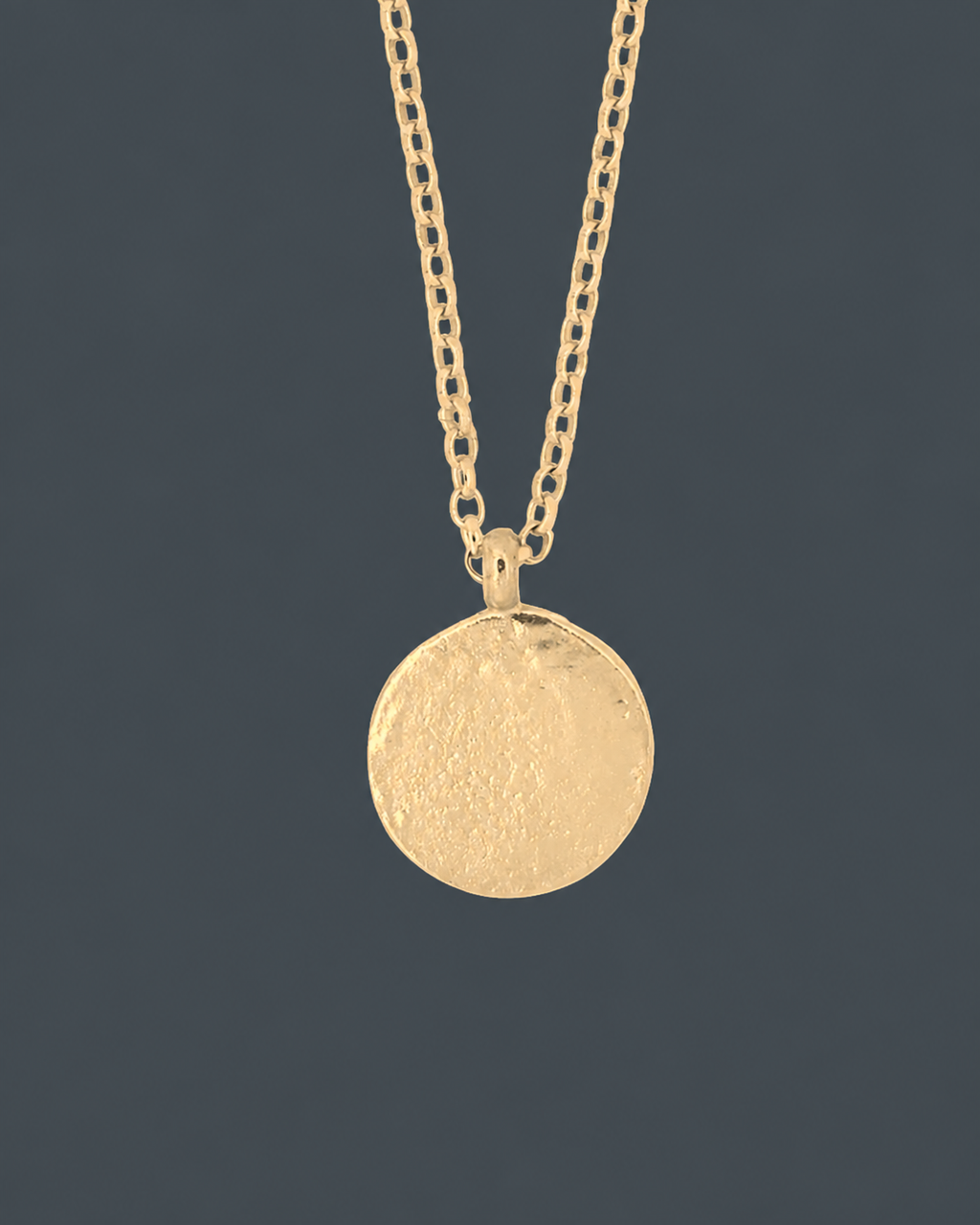 Gold Full Moon Pendant Necklace