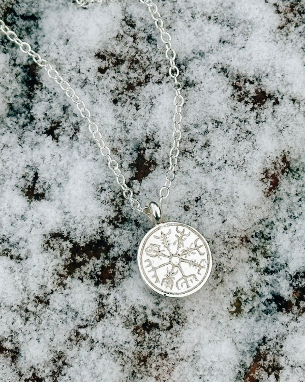 Silver Vegvísir Compass Necklace | Guidance